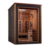 Golden Designs Nora 2 Person Outdoor-Indoor PureTech™ Hybrid Full Spectrum Sauna GDI-8222-01 - Canadian Red Cedar Interior