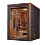 Golden Designs Nora 2 Person Outdoor-Indoor PureTech™ Hybrid Full Spectrum Sauna GDI-8222-01 - Canadian Red Cedar Interior