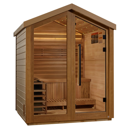 Outdoor Traditional Sauna with Canadian Red Cedar Interior - Aurora Sanctuary