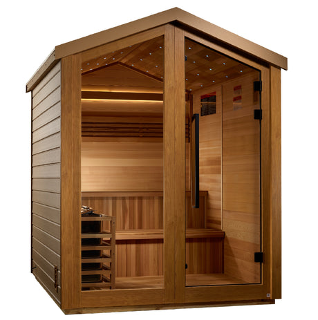 Golden Designs Kaarina Outdoor Sauna featuring Canadian Red Cedar Interior - Relaxation in Style