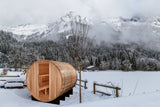 Klosters 6-Person Barrel Sauna: Ultimate Relaxation - Premium Outdoor Sauna for Relaxation and Wellness