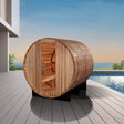 Golden Designs "Zurich" 4 Person Barrel with Bronze Privacy View - Traditional Sauna - Pacific Cedar