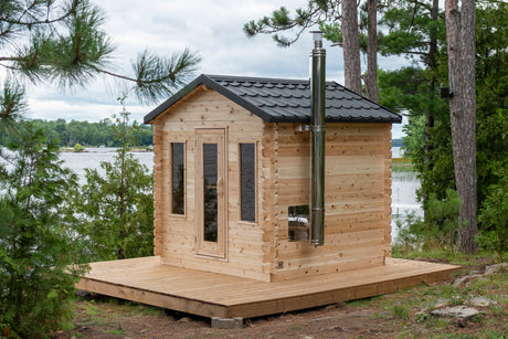 Buy the Dundalk Leisurecraft 6-Person Georgian Cabin Sauna at Aurora Sanctuary - Relax in Luxury