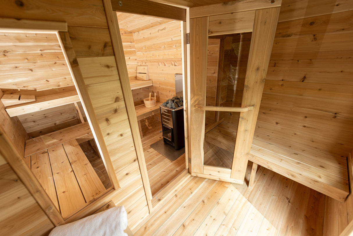 Dundalk Leisurecraft Canadian Timber Georgian Cabin Sauna with Changer - Premium Quality Sauna for Relaxation and Wellness