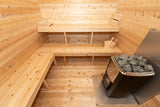 Explore the luxurious Dundalk Leisurecraft Canadian Timber Georgian Cabin Sauna with Changer - a perfect retreat for relaxation and rejuvenation