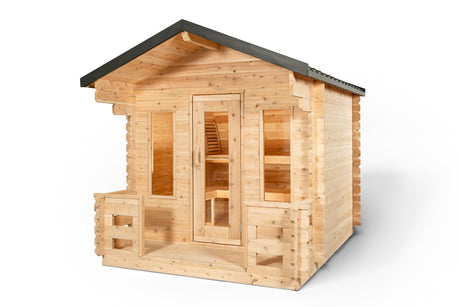 Explore the Dundalk Leisurecraft 6-Person Georgian Cabin Sauna - a luxurious timber sauna perfect for leisure and relaxation