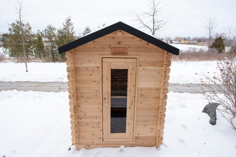 Experience luxury with Dundalk Canadian Timber 3-Person Sauna at Aurora Sanctuary