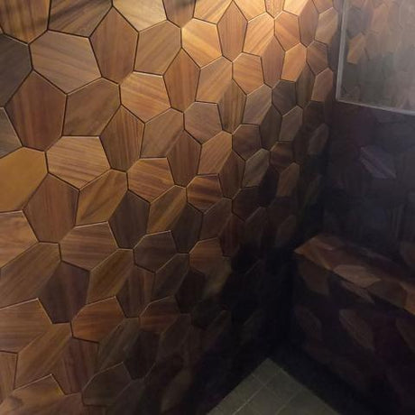 Thermo-Abachi Hexagon Wall Panel