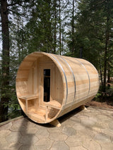 Canadian Timber 6-Person Barrel Sauna - Relaxation and Luxury, enjoy a tranquil retreat in this spacious and beautifully crafted sauna