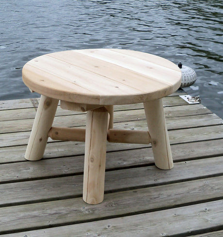 Dundalk Leisurecraft Canadian Timber Log 24" Round End Table 60cm 