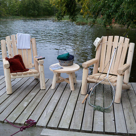 Dundalk Leisurecraft Canadian Timber Log 24" Round End Table 60cm 