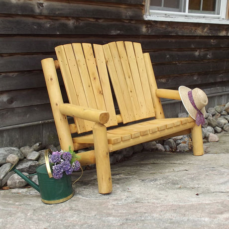 Dundalk Leisurecraft Canadian Timber Adirondack Log 2 Seat Bench