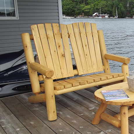 Dundalk Leisurecraft Canadian Timber Adirondack Log 2 Seat Bench