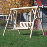 Dundalk Leisurecraft Canadian Timber A Frame Log Swing - Finished Mahogany