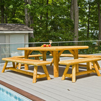 Dundalk Leisurecraft Canadian Timber 42x96 Outdoor Dining Table