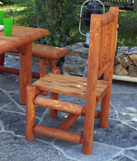 Dundalk Leisurecraft Canadian Timber Outdoor Dining Side Chair