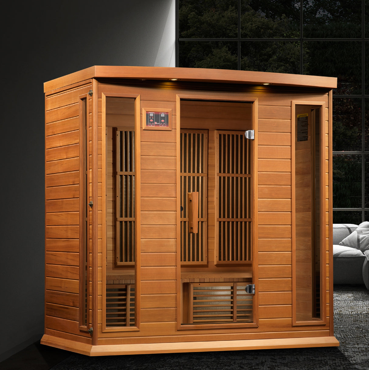 Maxxus Chaumont 4-Person Corner Far Infrared Sauna - Relaxing experience in a spacious sauna at Aurora Sanctuary