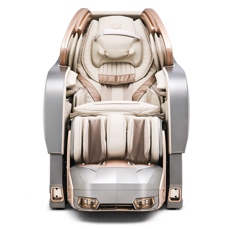 BodyFriend Phantom Massage Chair with 4D SL Technology - Front view in Silver color, available at Aurora Sanctuary