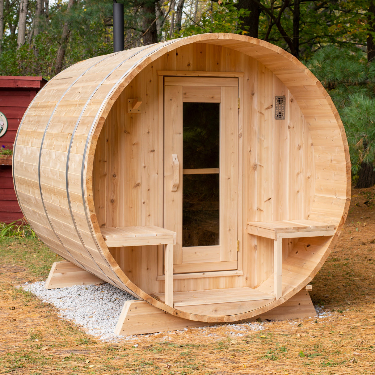 Canadian Timber 6-Person Barrel Sauna - The Ultimate Relaxation and Luxury Retreat