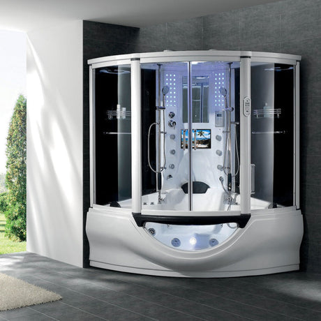 Maya Bath Platinum Superior Steam Shower Tub Combo with TV