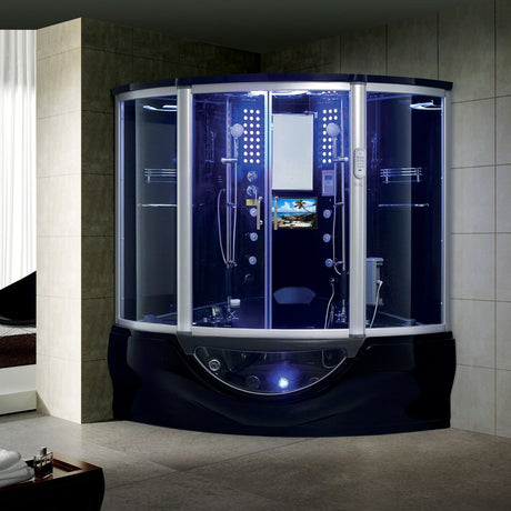 Maya Bath Platinum Superior Steam Shower Tub Combo with TV