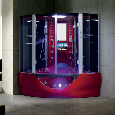 Maya Bath Platinum Superior Steam Shower Tub Combo with TV