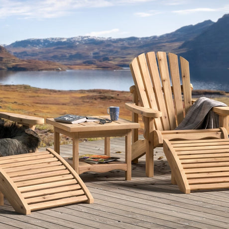 Dundalk Leisurecraft Canadian Timber Adirondack Square Table Red Cedar