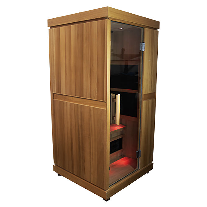 Experience ultimate relaxation with Finnmark FD-1 Full Spectrum 1-Person Infrared Sauna at Aurora Sanctuary