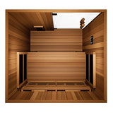 Top view of Finnmark FD-2 Full Spectrum 2-Person Infrared Sauna at Aurora Sanctuary