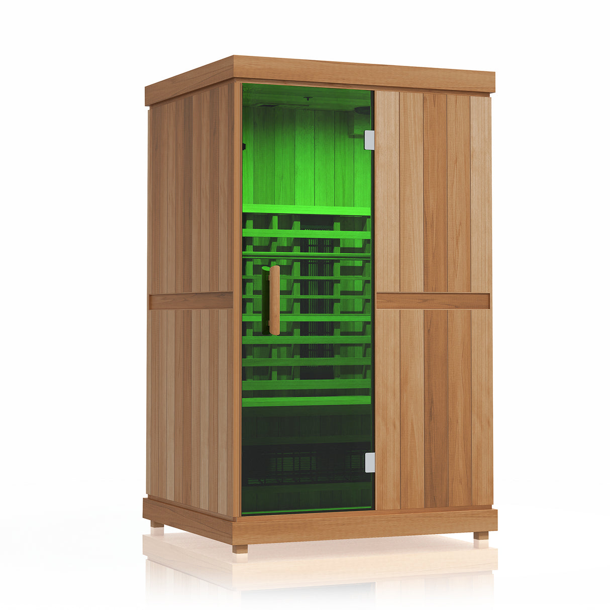 Top-of-the-line Finnmark FD-2 Full Spectrum 2-Person Infrared Sauna in Green | Ideal for relaxation and detoxification at Aurora Sanctuary