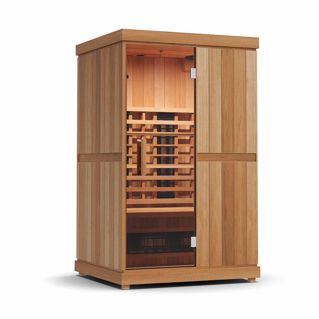 Experience ultimate relaxation with the Finnmark FD-2 Full Spectrum 2-Person Infrared Sauna from Aurora Sanctuary