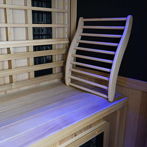 Finnmark FD-1 Full Spectrum 1-Person Infrared Sauna interior by Aurora Sanctuary