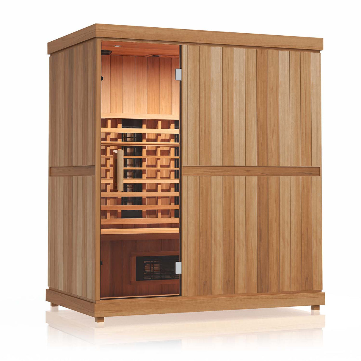 Experience the ultimate relaxation in the Finnmark FD-3 Full Spectrum 4-Person Infrared Sauna at Aurora Sanctuary