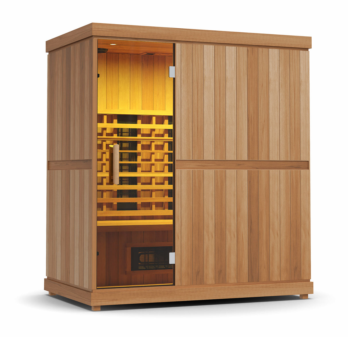 Explore the Finnmark FD-3 Full Spectrum 4-Person Infrared Sauna from Aurora Sanctuary - Ideal for Relaxation and Wellness