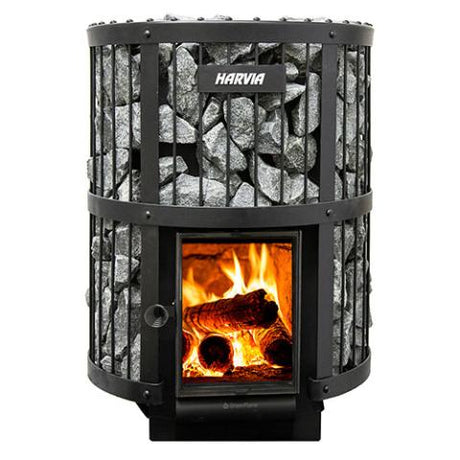 Front side of Harvia wood burning sauna stove