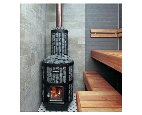 Harvia Wood Burning Sauna Stove | The Legend 240 SL 21kW Sauna Wood Burning Heater inside 