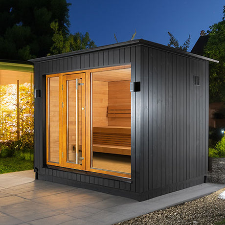 SaunaLife Garden Series: 6-Person Outdoor Sauna at Aurora Sanctuary - Relax and rejuvenate in this spacious outdoor sauna from the SaunaLife collection