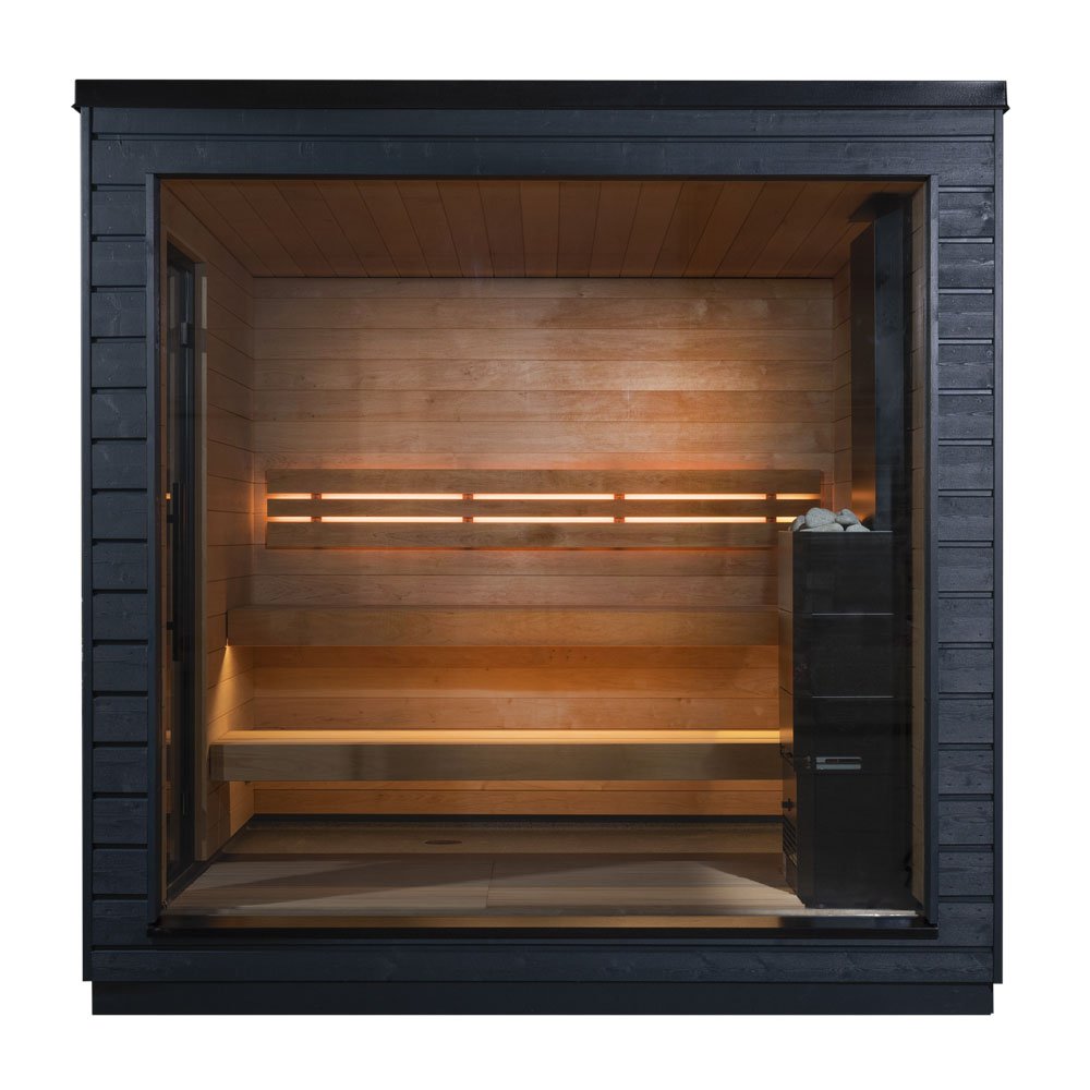 SaunaLife Garden Series: 5-Person Outdoor Sauna by Aurora Sanctuary - Enjoy luxurious outdoor relaxation in this spacious and stylish sauna - Shop now!