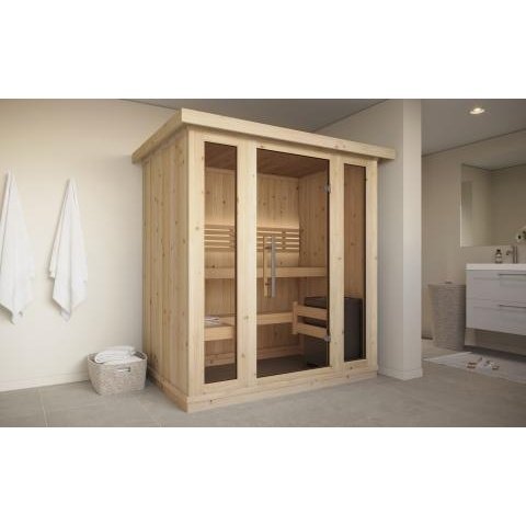 SaunaLife X6 Series 3 Person Nordic Spruce Home Sauna DIY - Indoor Sauna for Home - Aurora Sanctuary