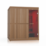 Experience the ultimate relaxation with the Finnmark Trinity XL Infrared Steam Sauna Combo at Aurora Sanctuary - red cedar interior, dual infrared heaters, steam generator, and spacious design for wellness.